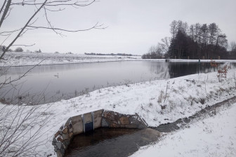 Odbahnění a rekonstrukce hráze, Velký rybník, Suchdol 2023